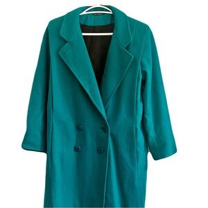 Teal Wool Vintage Women's Coat